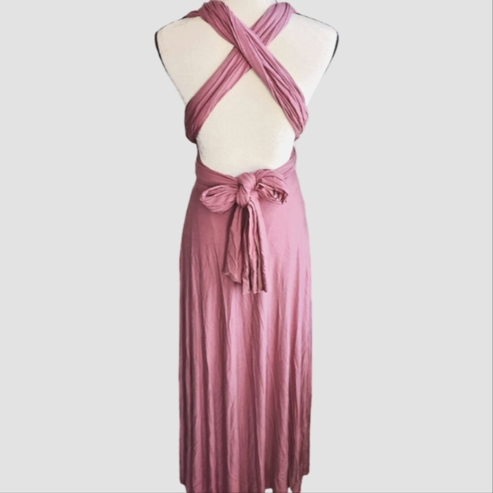 Modela Bella Elegant Mauve Backless Evening Gown Size Small - Picture 4 of 6
